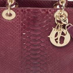 Dior Purple Python Large Lady Dior Tote