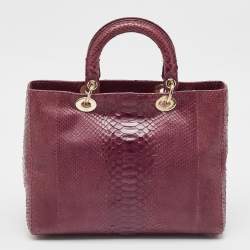 Dior Purple Python Large Lady Dior Tote