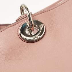 Pre Owned Dior Dusty Pink Leather Medium Diorissimo Shopper Tote