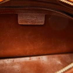 Pre Owned Dior Orange Ostrich Leather Large Lady Dior Tote