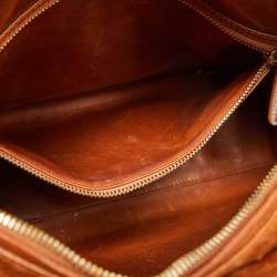 Pre Owned Dior Orange Ostrich Leather Large Lady Dior Tote