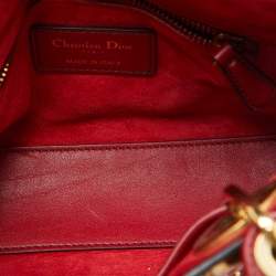 Pre Owned Dior Red Leather Mini Studded Supple Lady Dior Tote