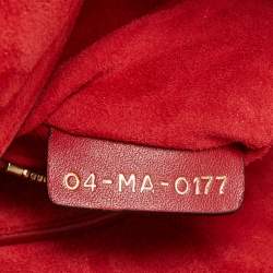 Pre Owned Dior Red Leather Mini Studded Supple Lady Dior Tote