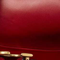 Pre Owned Dior Red Leather Saddle Bag