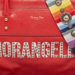 Pre Owned Dior Red Leather Diorangeles Tote