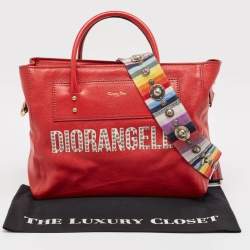 Pre Owned Dior Red Leather Diorangeles Tote