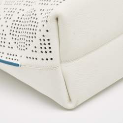 مملوكة مسبقًا Dior White Cannage Perforated Leather Dioriva Tote