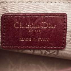 مملوكة مسبقًا Dior Burgundy Cannage Leather Small Lady Dior My ABCDior Tote