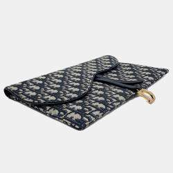 Pre Owned Christian Dior Oblique Saddle Pouch Bag