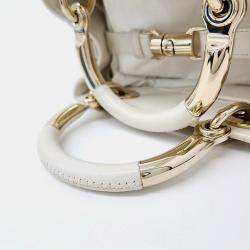مملوكة مسبقًا Christian Dior White Leather Lady Dior 95.22 Bag