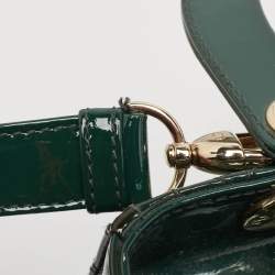 مملوكة مسبقًا Dior Green Cannage Patent Leather Medium Lady Dior Tote