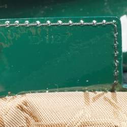 مملوكة مسبقًا Dior Green Cannage Patent Leather Medium Lady Dior Tote