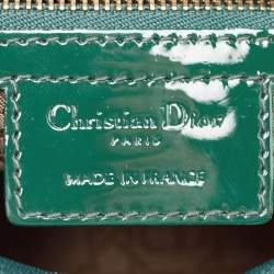 مملوكة مسبقًا Dior Green Cannage Patent Leather Medium Lady Dior Tote