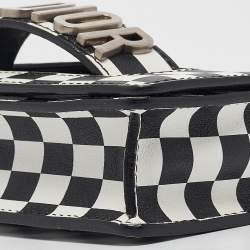 Dior Black/White Leather Mini Checkered J'Adior Crossbody Bag