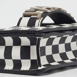 Dior Black/White Leather Mini Checkered J'Adior Crossbody Bag