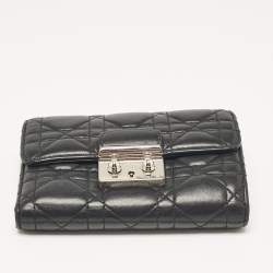Dior Black Cannage Leather Miss Dior Compact Wallet