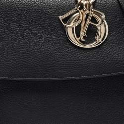 Dior Black Leather Small Be Dior Flap Top Handle Bag