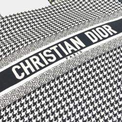 Pre Owned Dior White/Black Houndstooth Book Tote Bag