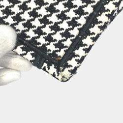 Pre Owned Dior White/Black Houndstooth Book Tote Bag