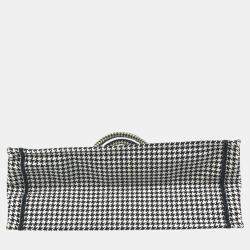 Pre Owned Dior White/Black Houndstooth Book Tote Bag