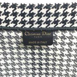 Pre Owned Dior White/Black Houndstooth Book Tote Bag