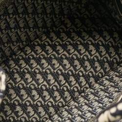 Pre Owned Dior Navy Blue Oblique Embroidered Canvas Large Book Tote