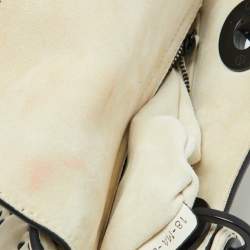 Pre Owned Dior White Leather Studded Cannage Mini Lady Dior Tote