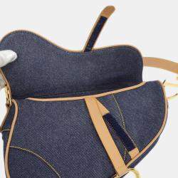 Christian Dior Blue Denim Saddle Handbag