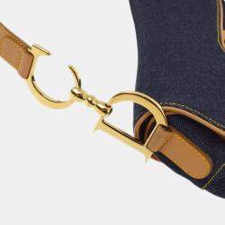 Christian Dior Blue Denim Saddle Handbag