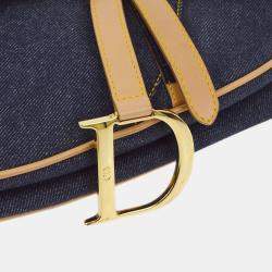 Christian Dior Blue Denim Saddle Handbag