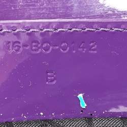 Pre Owned Dior Purple Cannage Quilted Patent Leather Large Lady Dior Tote