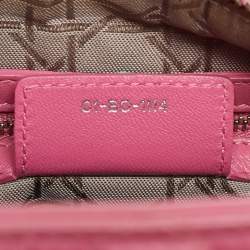 Pre Owned Dior Pink Cannage Leather Medium Lady Dior Tote