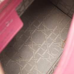 Pre Owned Dior Pink Cannage Leather Medium Lady Dior Tote