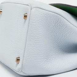 Pre Owned Dior Light Blue Leather Small Be Dior Flap Top Handle Bag