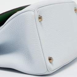 Pre Owned Dior Light Blue Leather Small Be Dior Flap Top Handle Bag