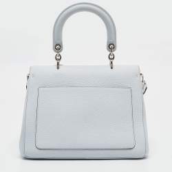 Pre Owned Dior Light Blue Leather Small Be Dior Flap Top Handle Bag