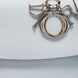 Pre Owned Dior Light Blue Leather Small Be Dior Flap Top Handle Bag