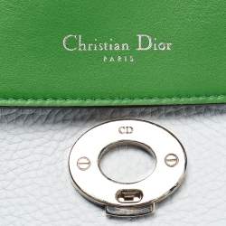 Pre Owned Dior Light Blue Leather Small Be Dior Flap Top Handle Bag