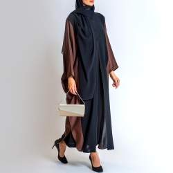 Pre Owned Dior Silver/Bronze Leather Flap Continental Chain Wallet