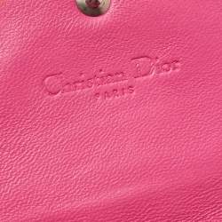 Dior Pink Cannage Leather Lady Dior Wallet on Chain