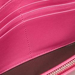 Dior Pink Cannage Leather Lady Dior Wallet on Chain