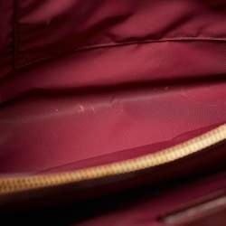Pre Owned Dior Burgundy Oblique Canvas Pocket Satchel