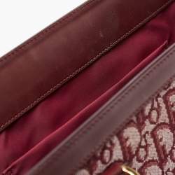 Pre Owned Dior Burgundy Oblique Canvas Pocket Satchel