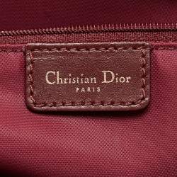 Pre Owned Dior Burgundy Oblique Canvas Pocket Satchel