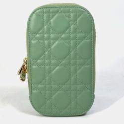 Dior Green Cannage Phone Chain Shoulder Bag