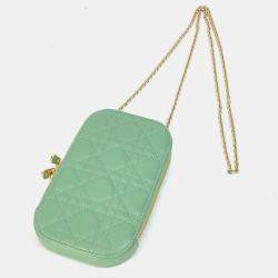 Dior Green Cannage Phone Chain Shoulder Bag