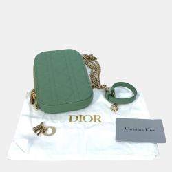 Dior Green Cannage Phone Chain Shoulder Bag