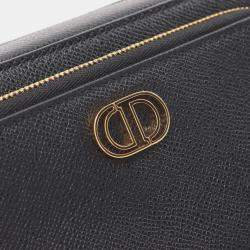 Dior Leather Black Caro Double Pouch Shoulder Bag