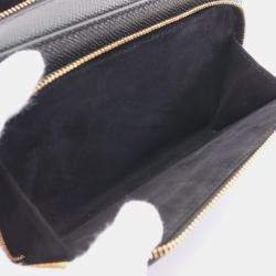 Dior Leather Black Caro Double Pouch Shoulder Bag