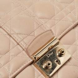 Dior Beige Cannage Leather Miss Dior New Lock Pouch Bag